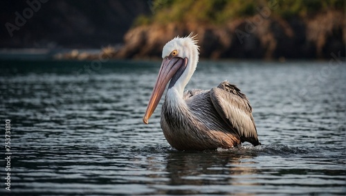pelican on the water
