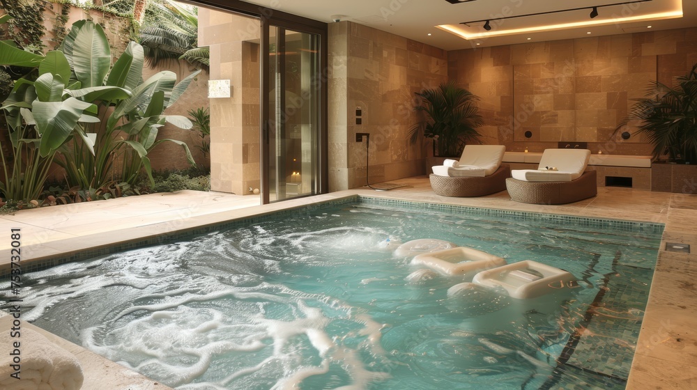 A luxury spa oasis offering a blend of hydrotherapy and relaxation