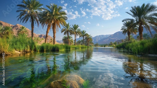 A serene desert oasis, a hidden gem for adventurers seeking solace and beauty