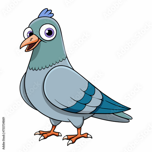 pigeon, dove, carrier pigeon, bird, poultry, avian, birdy, nestling, chick, auk, pet, vector, illustration, draw, cartoon, pretty, cute