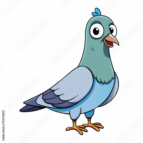 pigeon, dove, carrier pigeon, bird, poultry, avian, birdy, nestling, chick, auk, pet, vector, illustration, draw, cartoon, pretty, cute