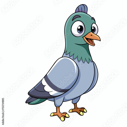 pigeon, dove, carrier pigeon, bird, poultry, avian, birdy, nestling, chick, auk, pet, vector, illustration, draw, cartoon, pretty, cute