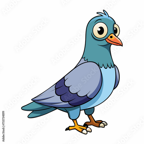 pigeon, dove, carrier pigeon, bird, poultry, avian, birdy, nestling, chick, auk, pet, vector, illustration, draw, cartoon, pretty, cute
