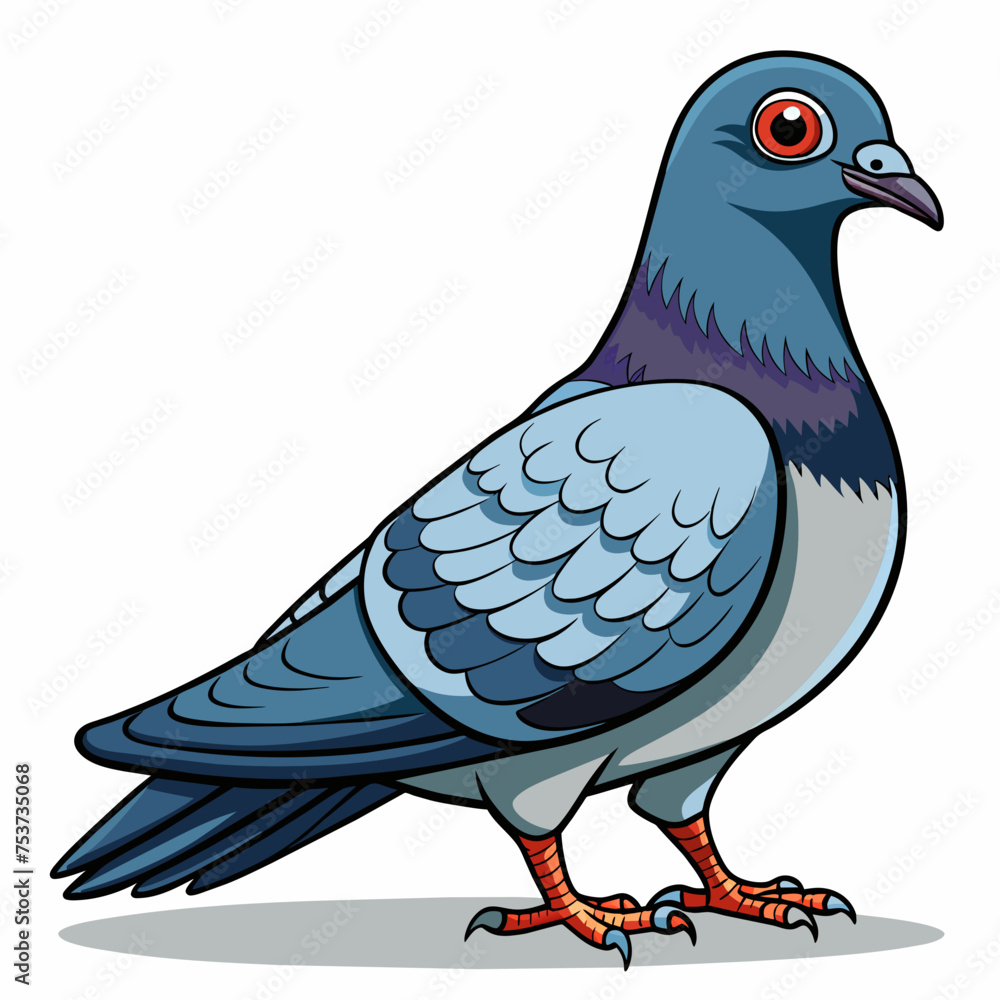 Fototapeta premium pigeon, dove, carrier pigeon, bird, poultry, avian, birdy, nestling, chick, auk, pet, vector, illustration, draw, cartoon, pretty, cute
