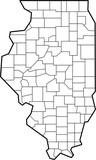 outline drawing of illinois state map.