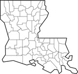 outline drawing of louisiana state map.