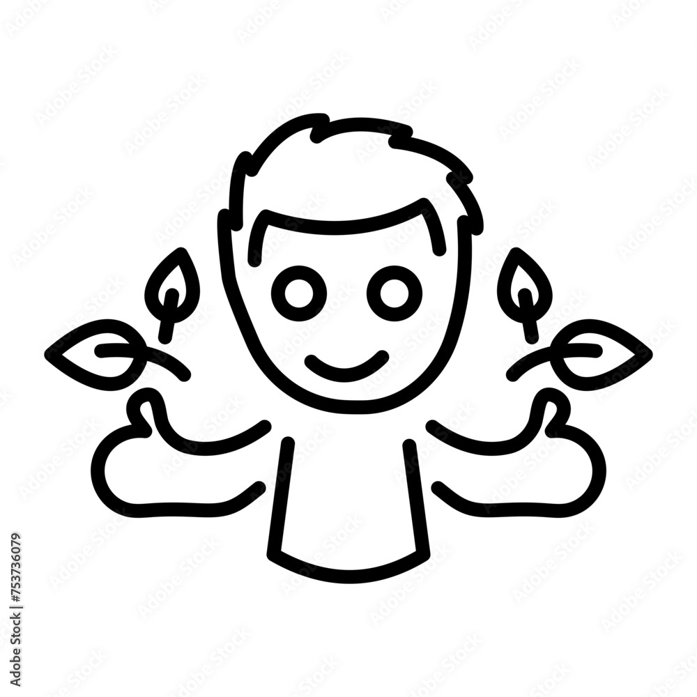 An outline icon of green activist An outline icon of green activist