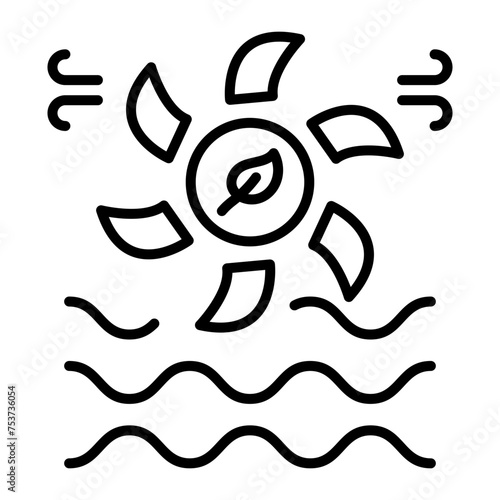 A line style icon of hydropower