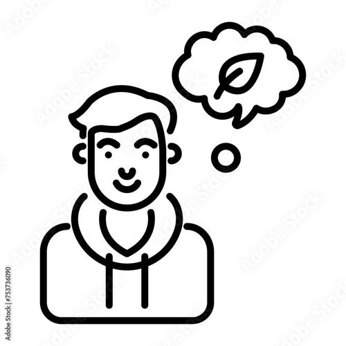 A line icon of ecological thinking 