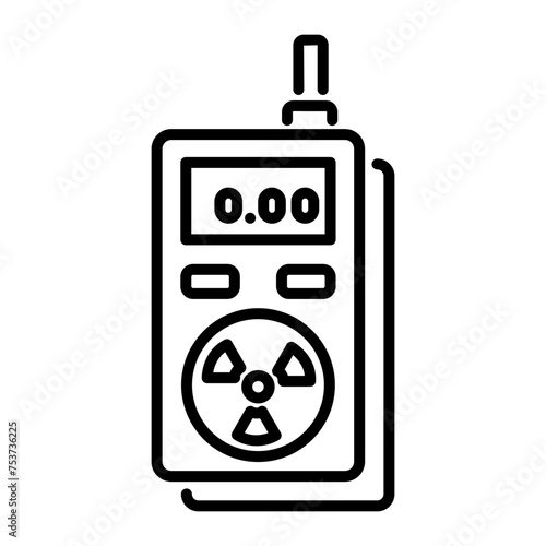 Modern linear icon of a radiation detector 