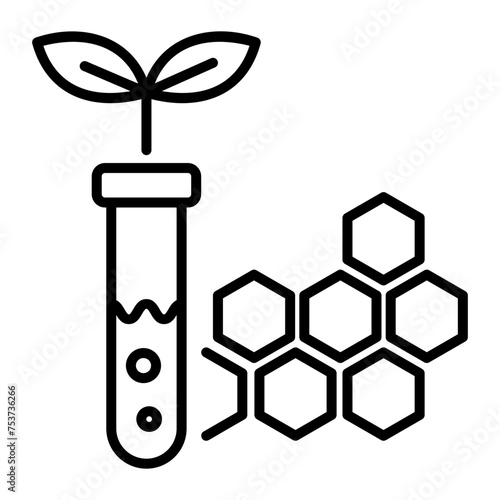 Modern linear icon depicting biotechnology 