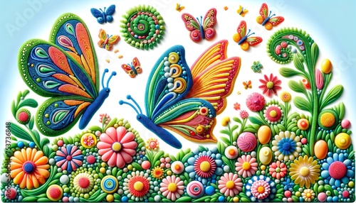 Colorful Quilled Paper Art of Butterflies and Flowers