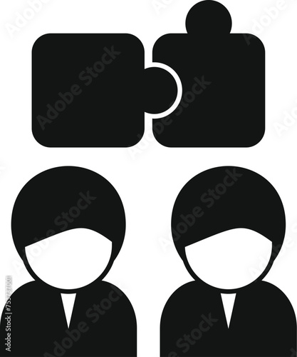 Critical team thinking icon simple vector. Brain mind head. Process reason