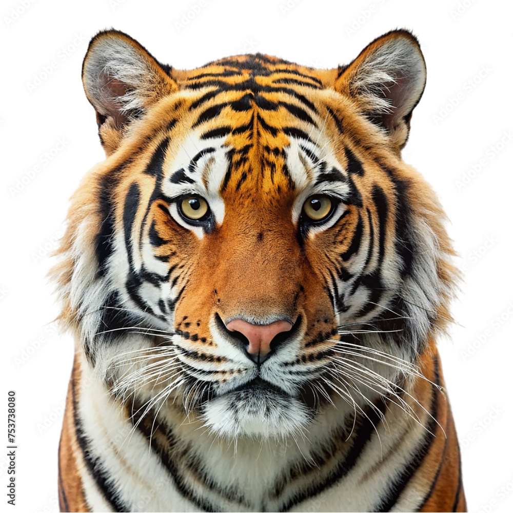 Naklejka premium Tiger, Panthera tigris, isolated on transparent background