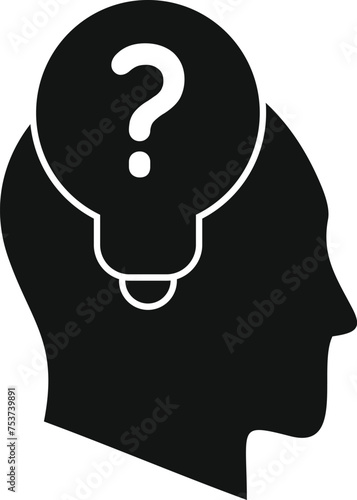 New idea question icon simple vector. Person solution. Focus process reason