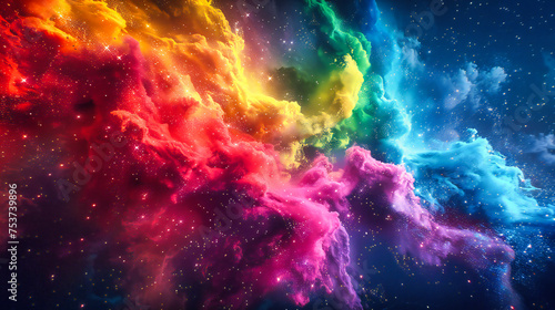 Cosmic Abstraction, Vibrant Universe Texture, Fantasy Space and Nebula, Imagination Unleashed