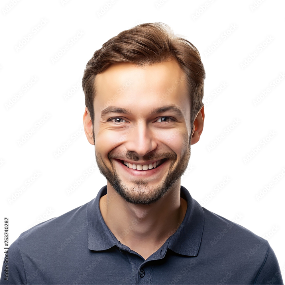 Portrait of young happy smiling man, isolated on transparent background. Portrait of young happy smiling man, isolated on transparent background.