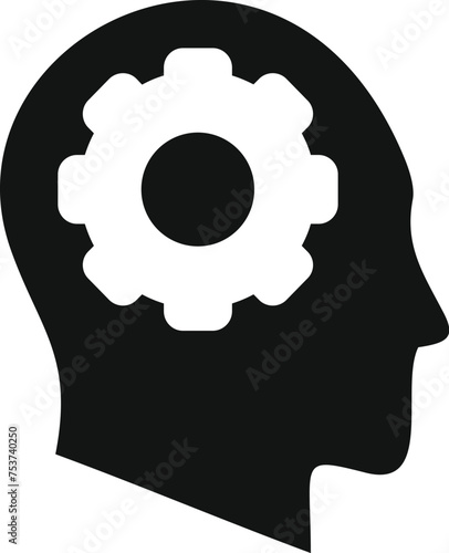 Gear solution plan icon simple vector. Evidence reason job. Intellect idea