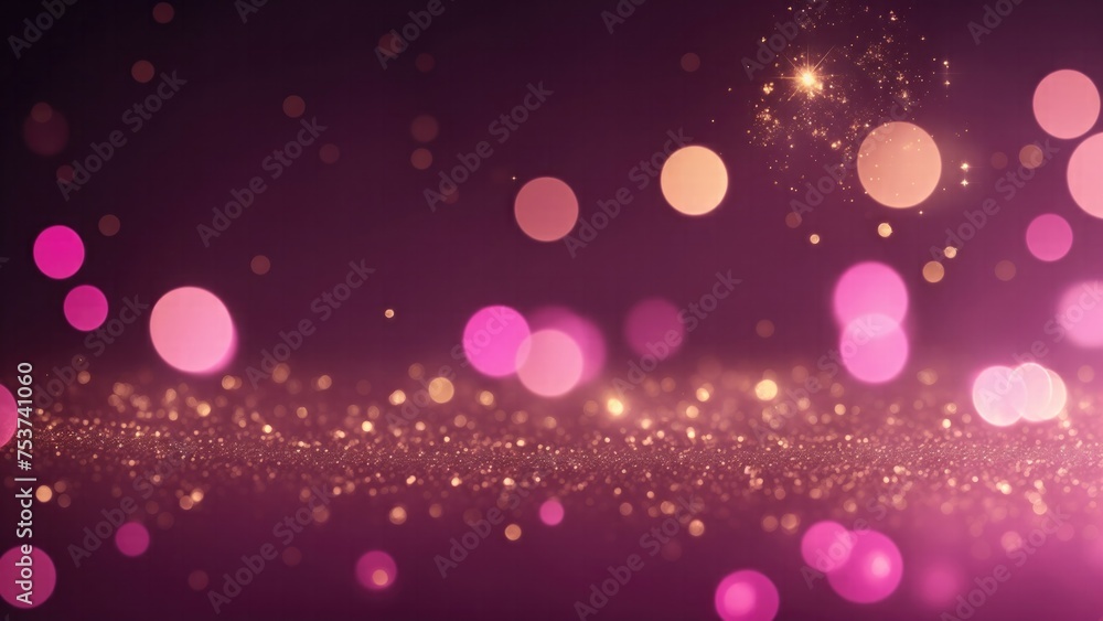 Pink and gold bokeh with elegant sparkling particles on dark background Pink and gold bokeh with elegant sparkling particles on dark background