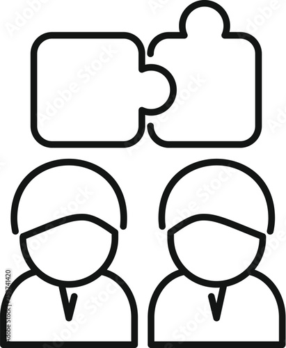 Critical team thinking icon outline vector. Brain mind head. Process reason