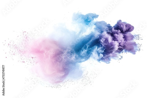 A colorful cloud of smoke with pink and purple swirls. The smoke is billowing and seems to be floating in the air.