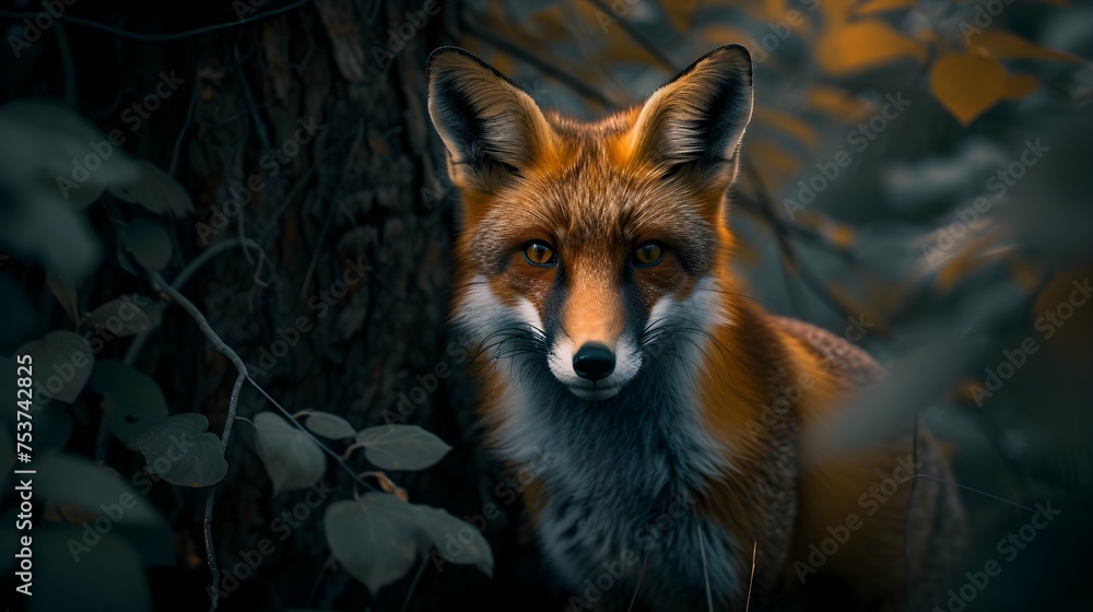 Obraz premium a cinematic and Dramatic portrait image for fox