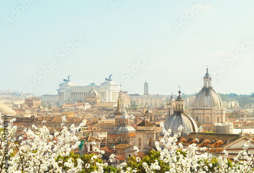 skyline of Rome city at spring day, Italy