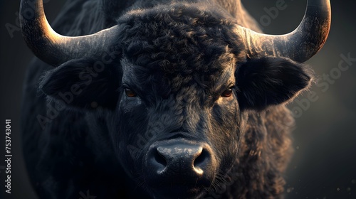 a cinematic and Dramatic portrait image for bull