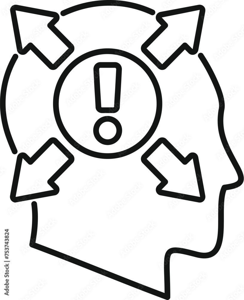 Cognition critical thinking icon outline vector. Plan problem. Success mental