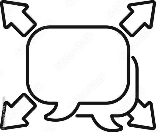 Chat evidence reason icon outline vector. Problem cognition. Factual plan