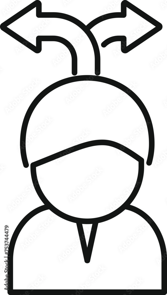 Plan solution thinking icon outline vector. Problem plan. Reason head solution Plan solution thinking icon outline vector. Problem plan. Reason head solution