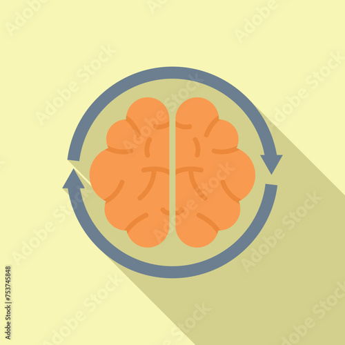 Brainstorming health skills icon flat vector. Support handle. Tension affection