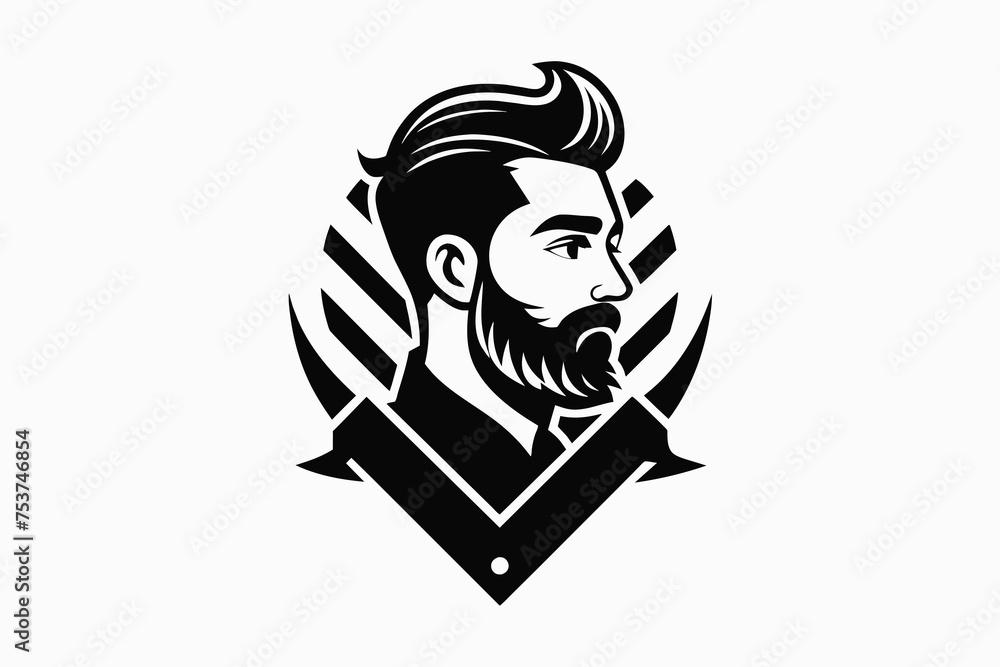 barbar logo man's on white background barbar logo man's on white background