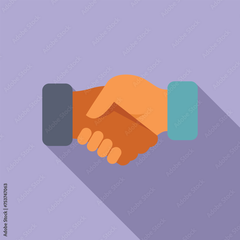 Worker handshake icon flat vector. Business coping skills. Tension learning