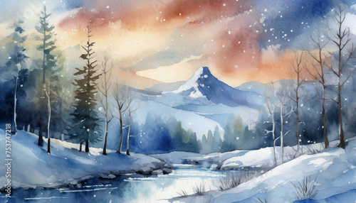 Wallpaper Mural 겨울 풍경 Torontodigital.ca