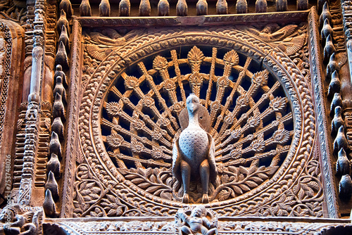 The Iconic Peacock Window of Patan, Nepal - A Masterpiece of Newari Woodcraft photo
