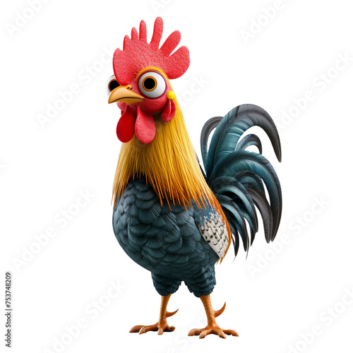rooster isolated on white background photo