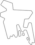 dot line drawing of bangladesh map.
