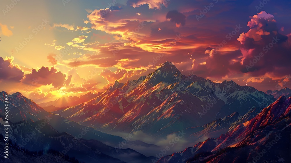sunrise in the mountains