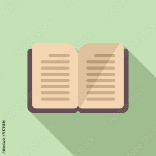 Learning from open book icon flat vector. Advice help. Talking work therapy