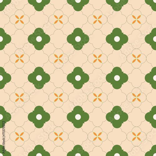 Vector beige seamless pattern background: Folio Trellis.