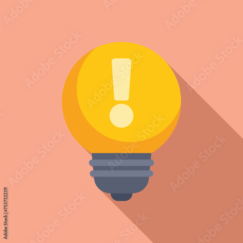 New idea bulb icon flat vector. Help therapy work. Therapy affection respiration