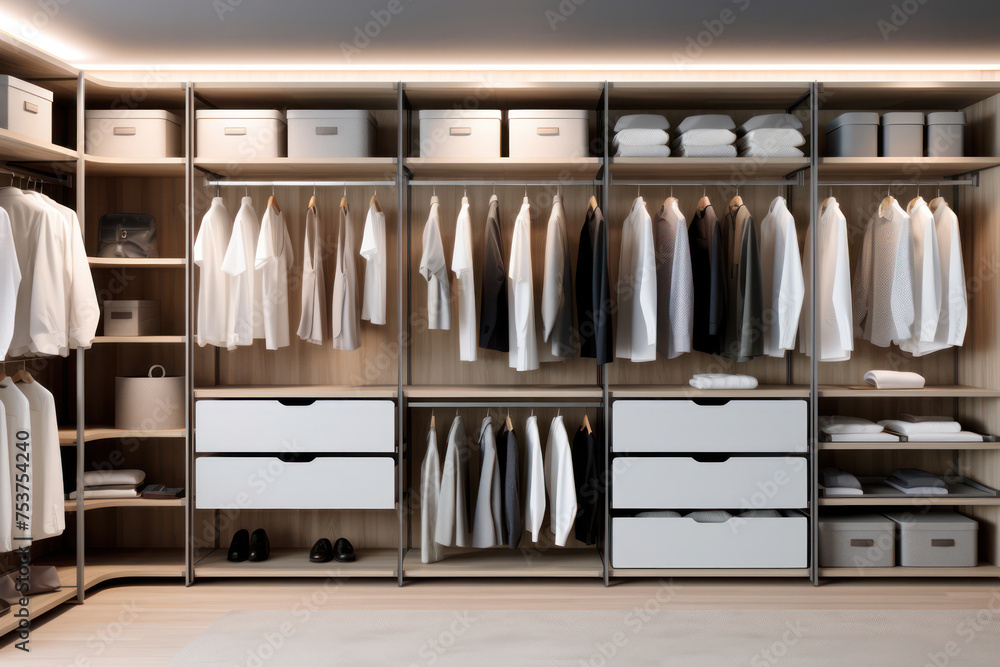 Minimalist Luxury: A Clean and Stylish Wooden Wardrobe Closet