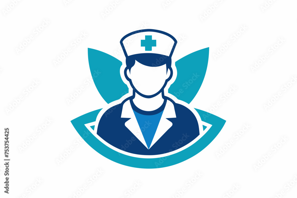 nurse logo man's on white background
