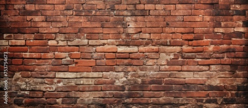 Old fashioned red brick wall construction
