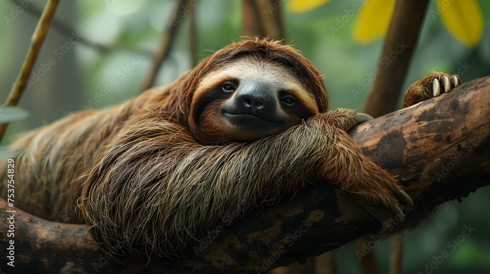 Fototapeta premium a cinematic and Dramatic portrait image for sloth