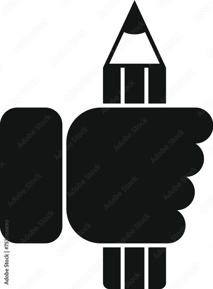 Fototapeta premium Take help pen icon simple vector. Tension therapy. Support handle busy multitask