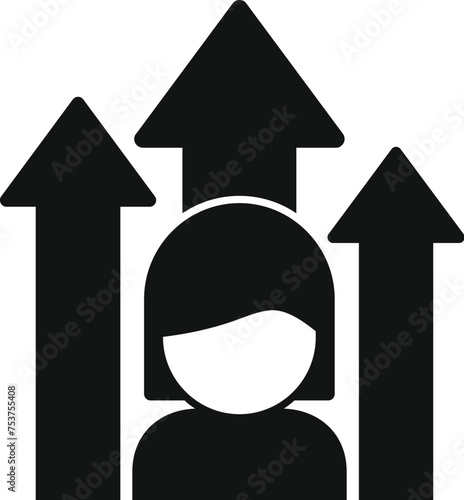 Level up coping skills icon simple vector. Health breath. Work education task person