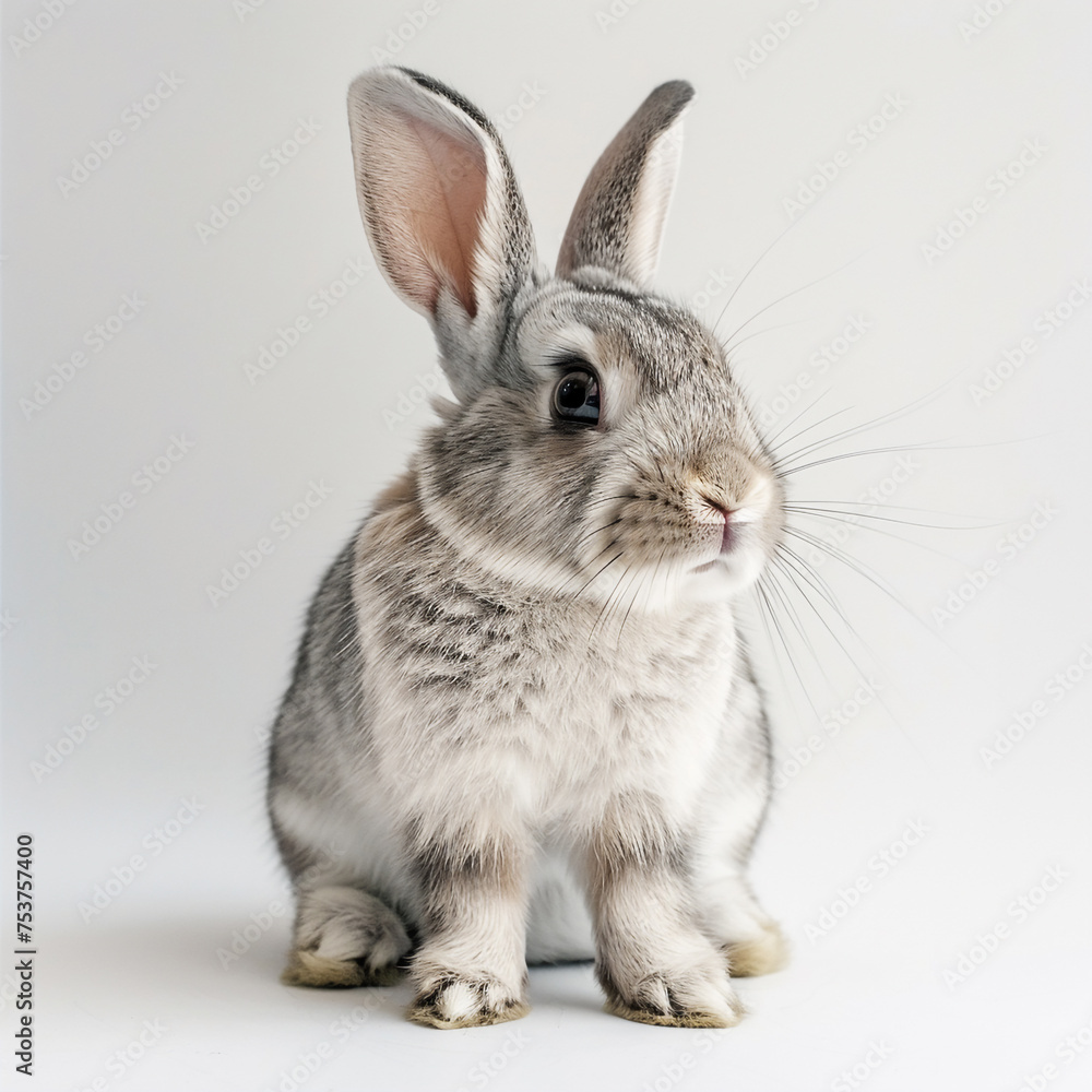 cute rabbit studio shot on white background . cute rabbit studio shot on white background .