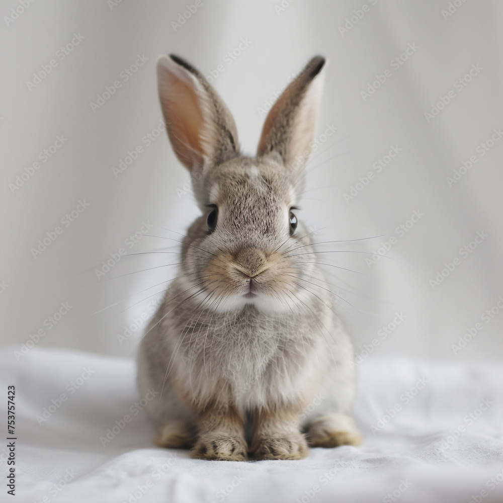 Obraz premium cute rabbit studio shot on white background .